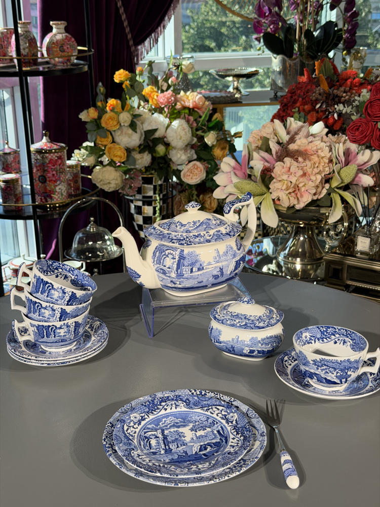 Spode Heritage Blue Italian Porselen Şekerlik