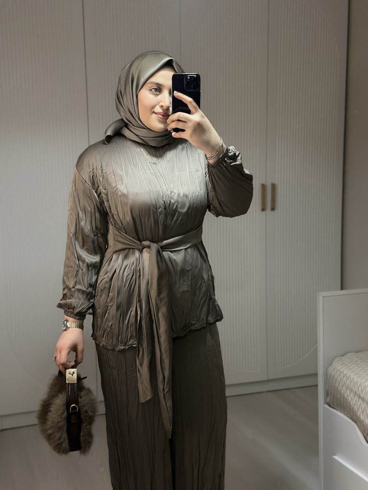 Saten kumaş ikili takım 