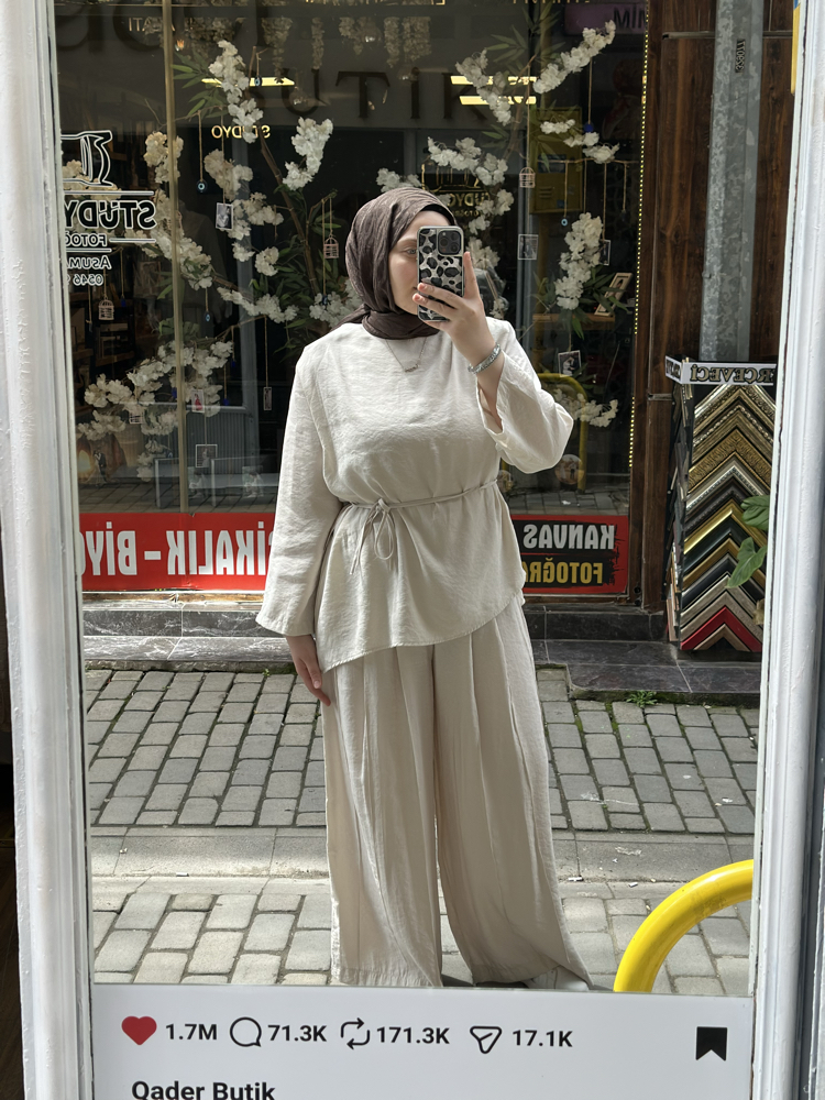 Bej Pantolon Takım