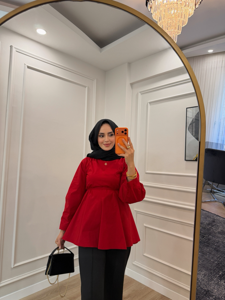 Volanlı Poplin Tunik