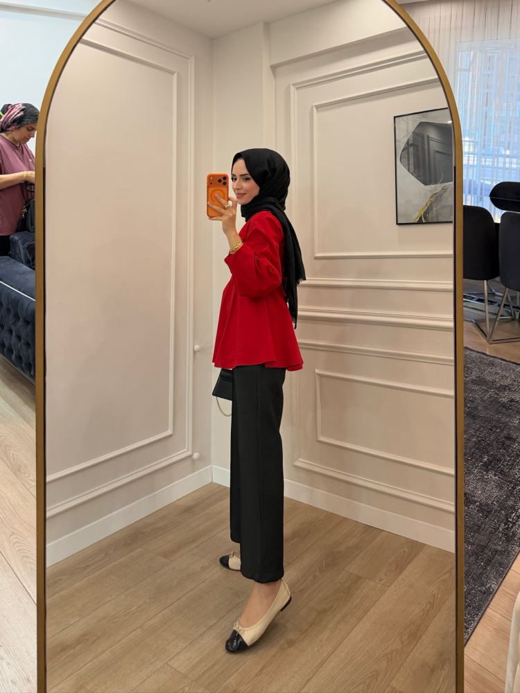 Volanlı Poplin Tunik