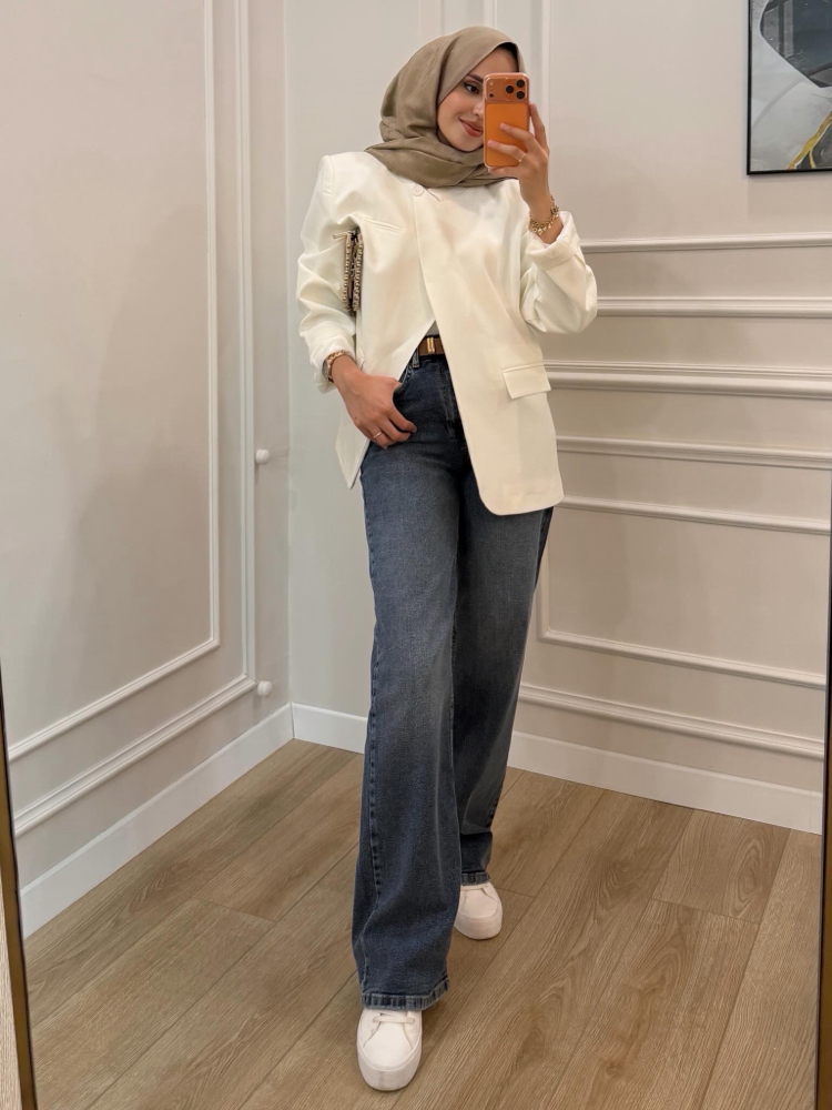 Zra Model Kemerli Denim Pantolon