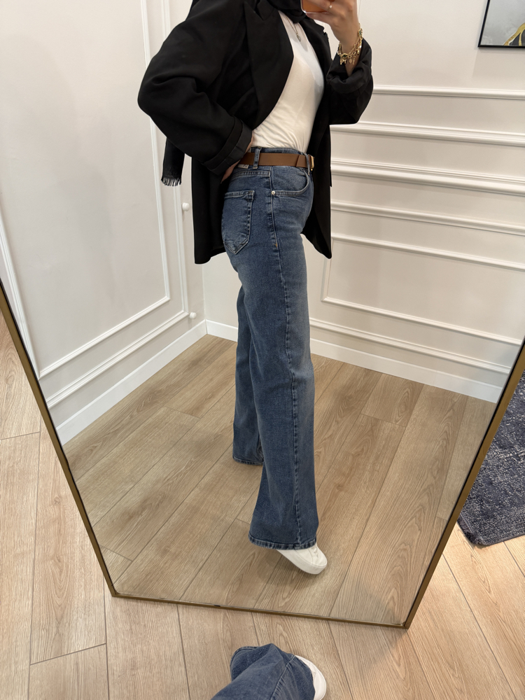 Zra Model Kemerli Denim Pantolon