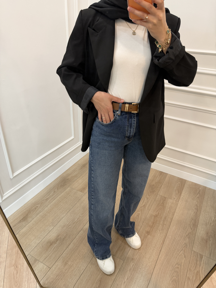 Zra Model Kemerli Denim Pantolon