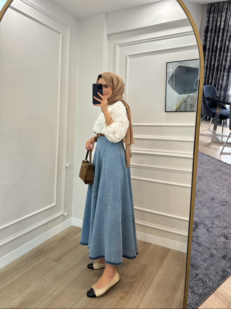 Denim Etek MAVİ