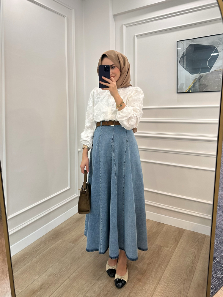 Denim Etek MAVİ
