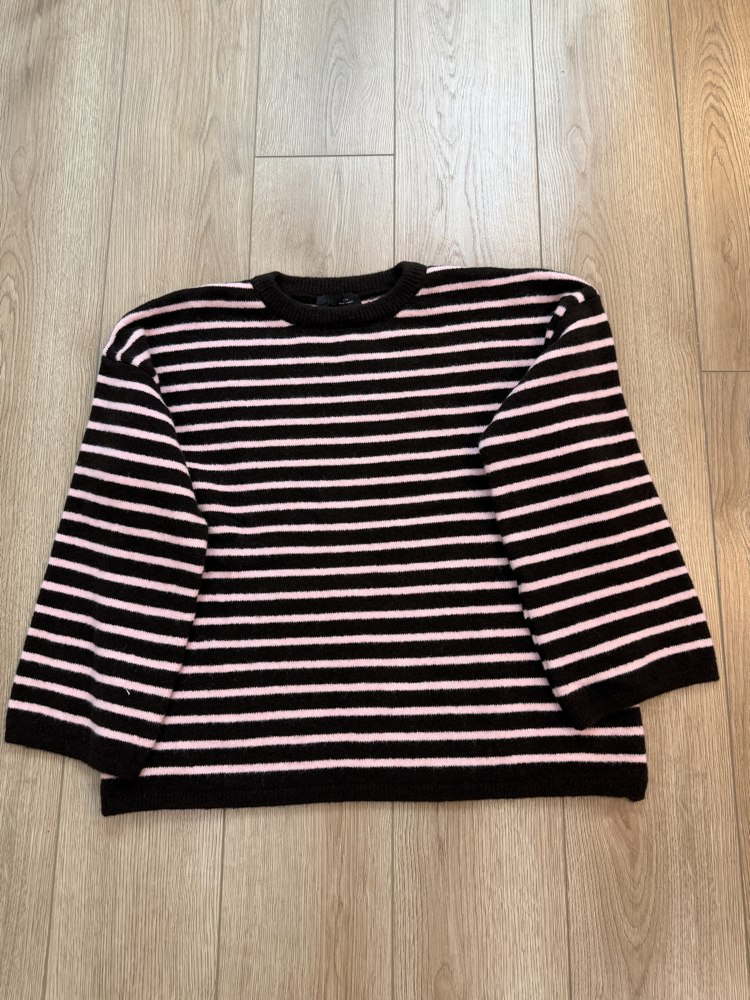 ÇİZGİLİ KAZAK (KAHVERENGİ-PEMBE )