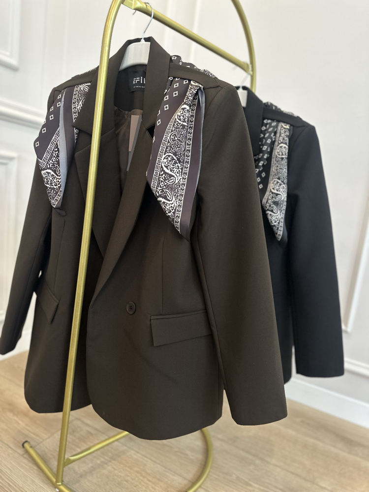 Fularlı Blazer Ceket 