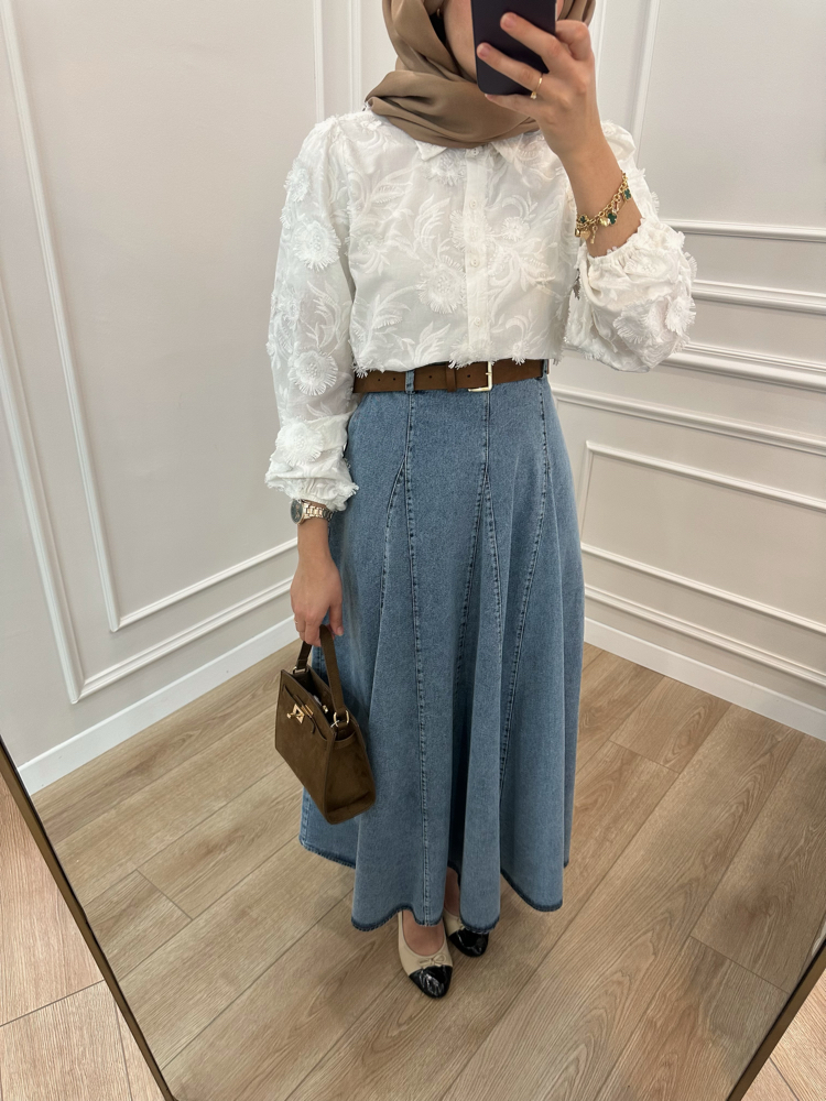 Denim Etek MAVİ