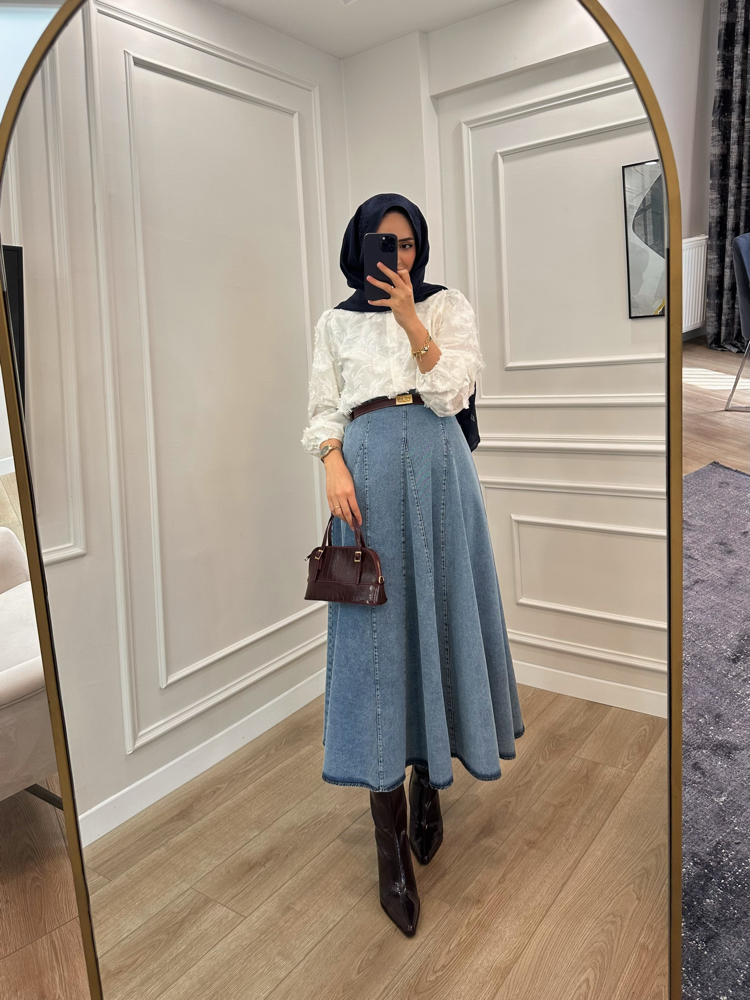 Denim Etek MAVİ