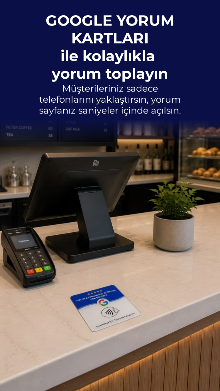 Google Yorum Levhası - 8x8cm Kendinden Yapışkanlı Pleksi Levha -