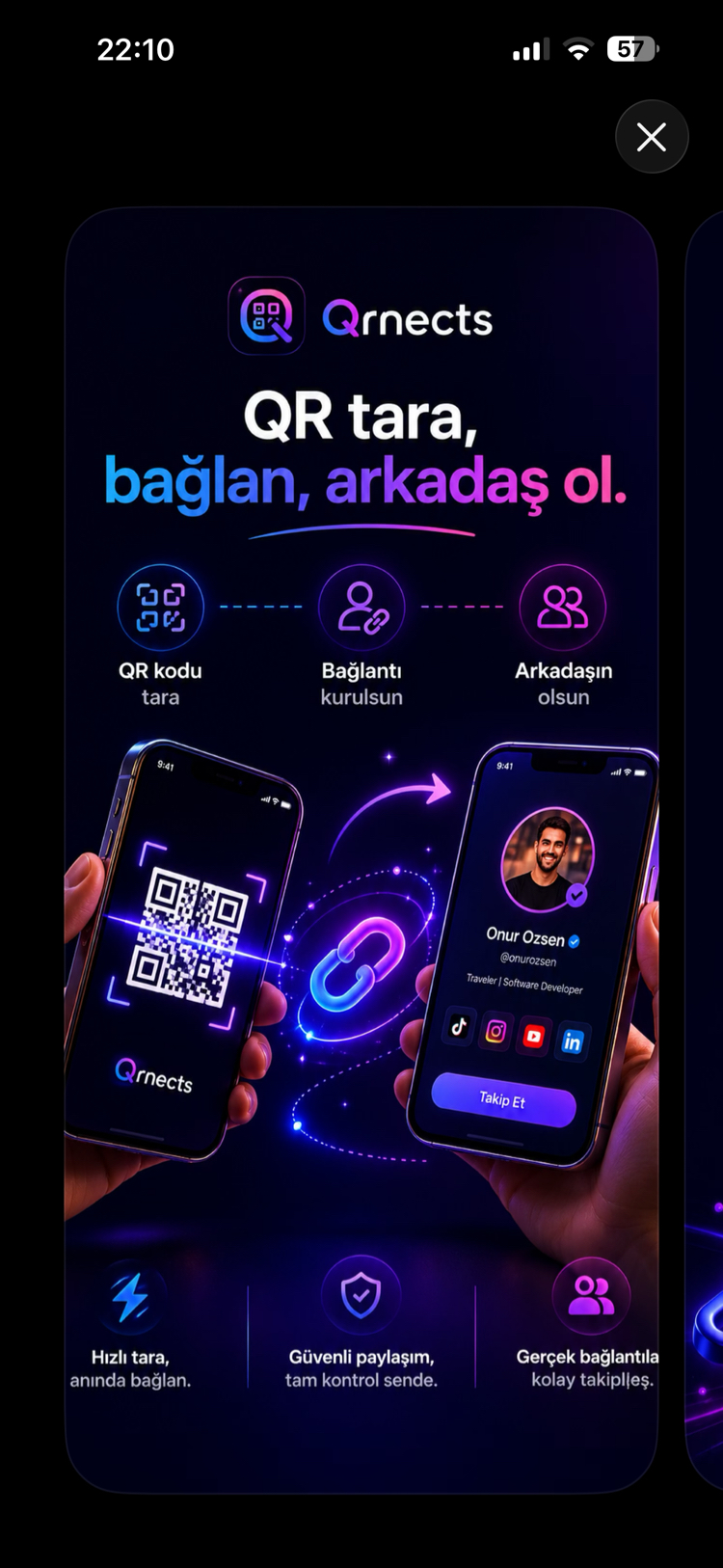Qrnects NFC Sticker – Dijital Profil ve Sosyal Medya Kartı