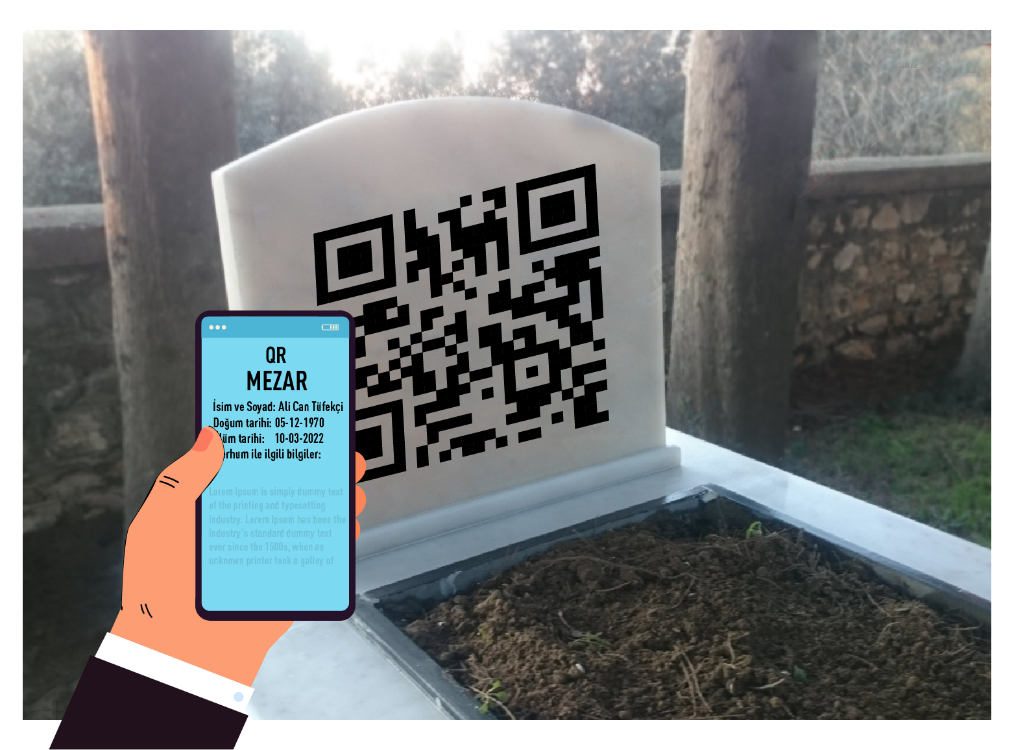 QR Mezar Taşı Fiziksel Hazır Ürün 