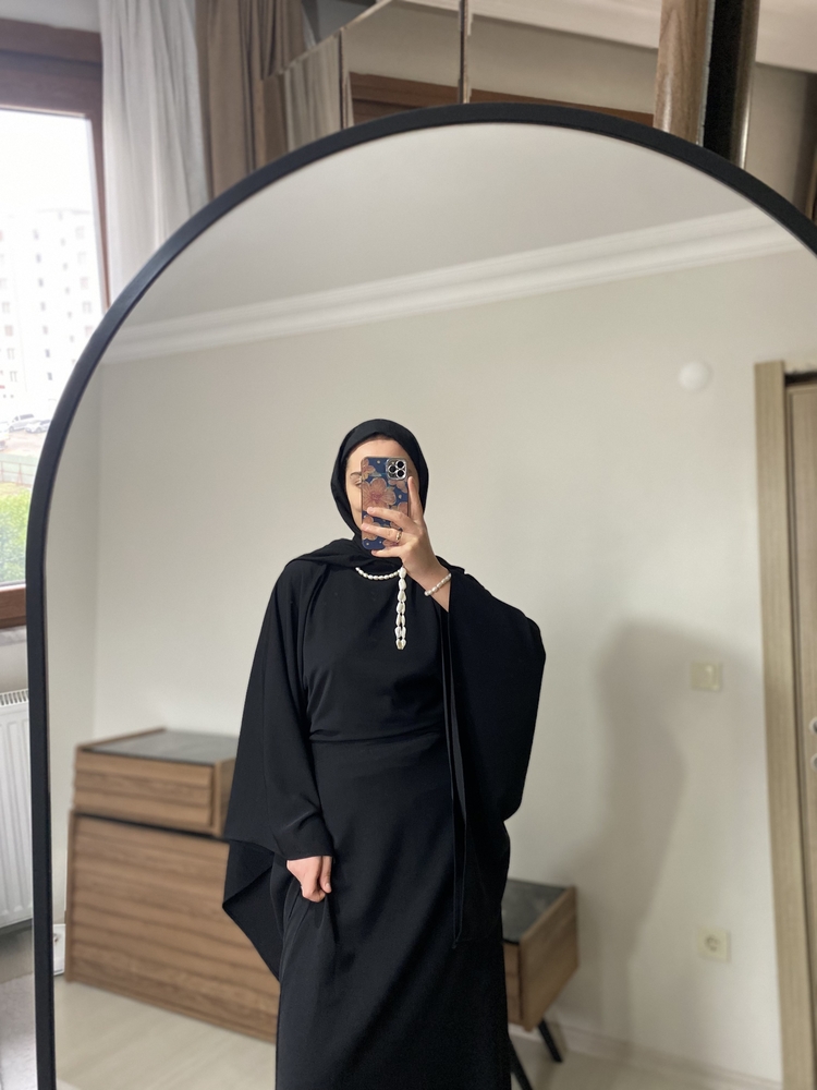 Krep yarasa kol takım siyah