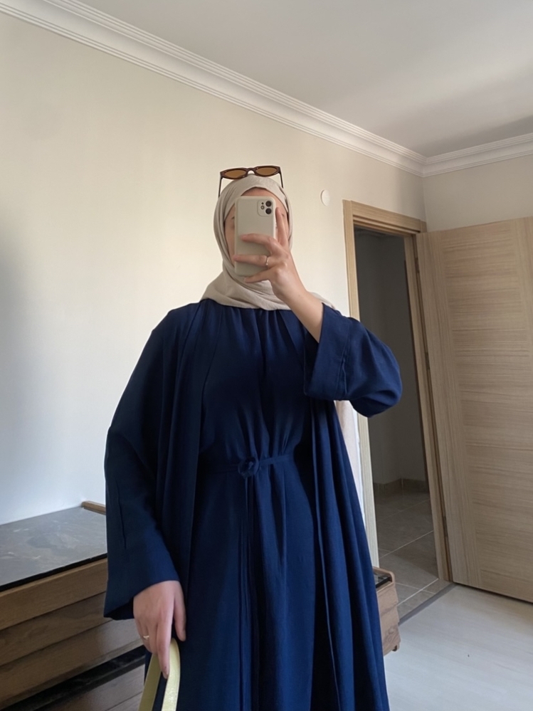 Lacivert jile abaya takım(ÖNSİPARİŞ)
