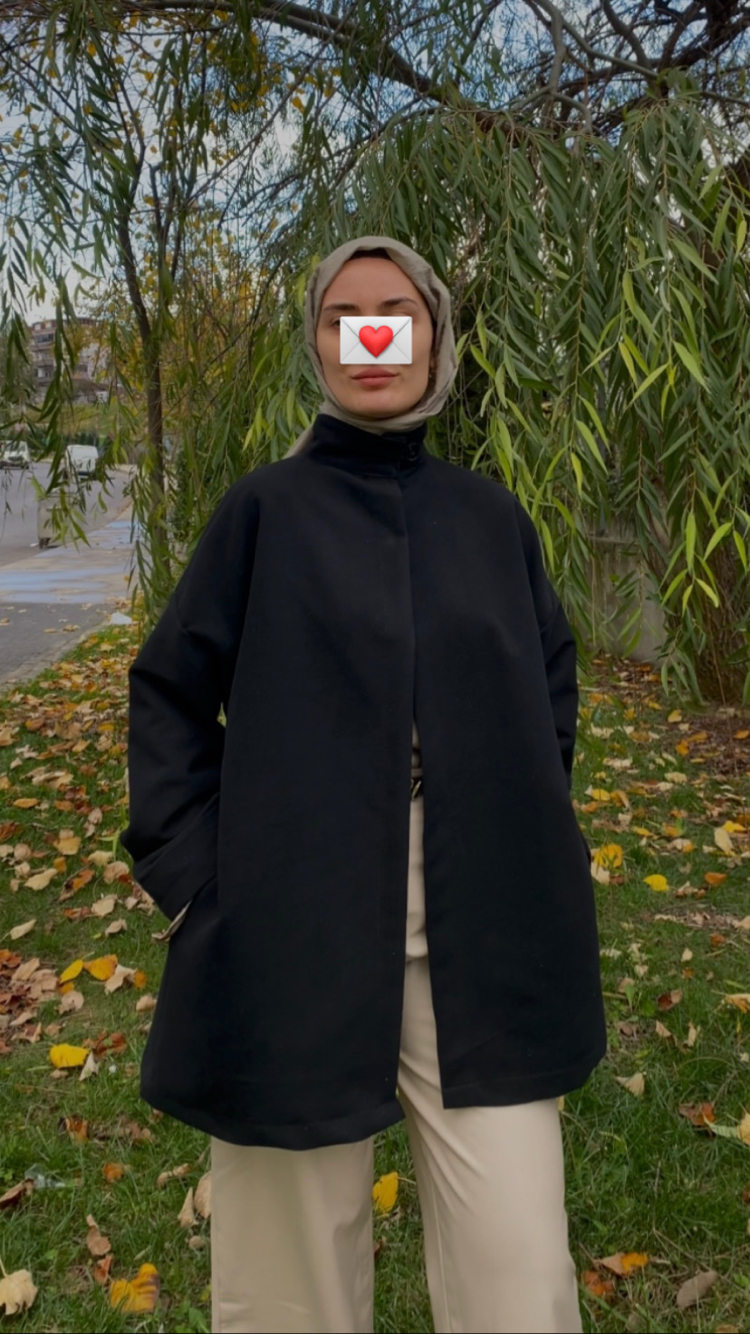 Yüksek yaka basic kaban