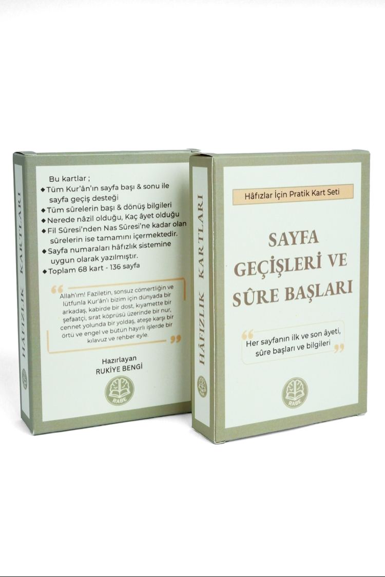 Sayfa geçiş ve sure başları kartları