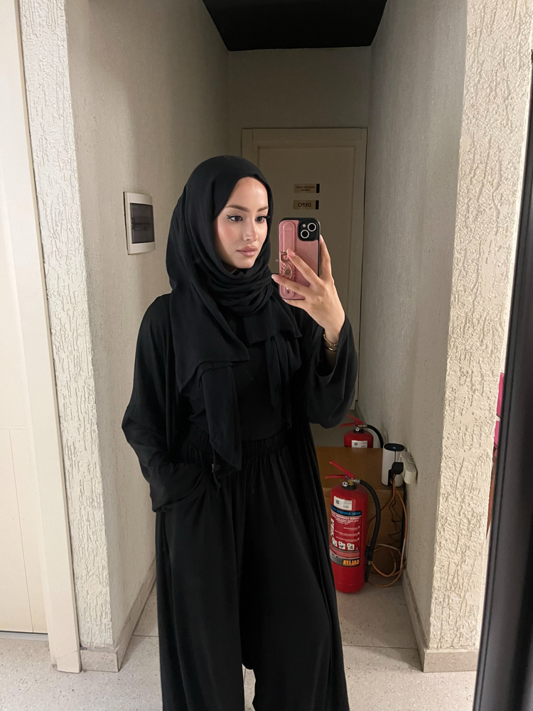 Üçlü Abaya Takım Siyah ( ön sipariş )