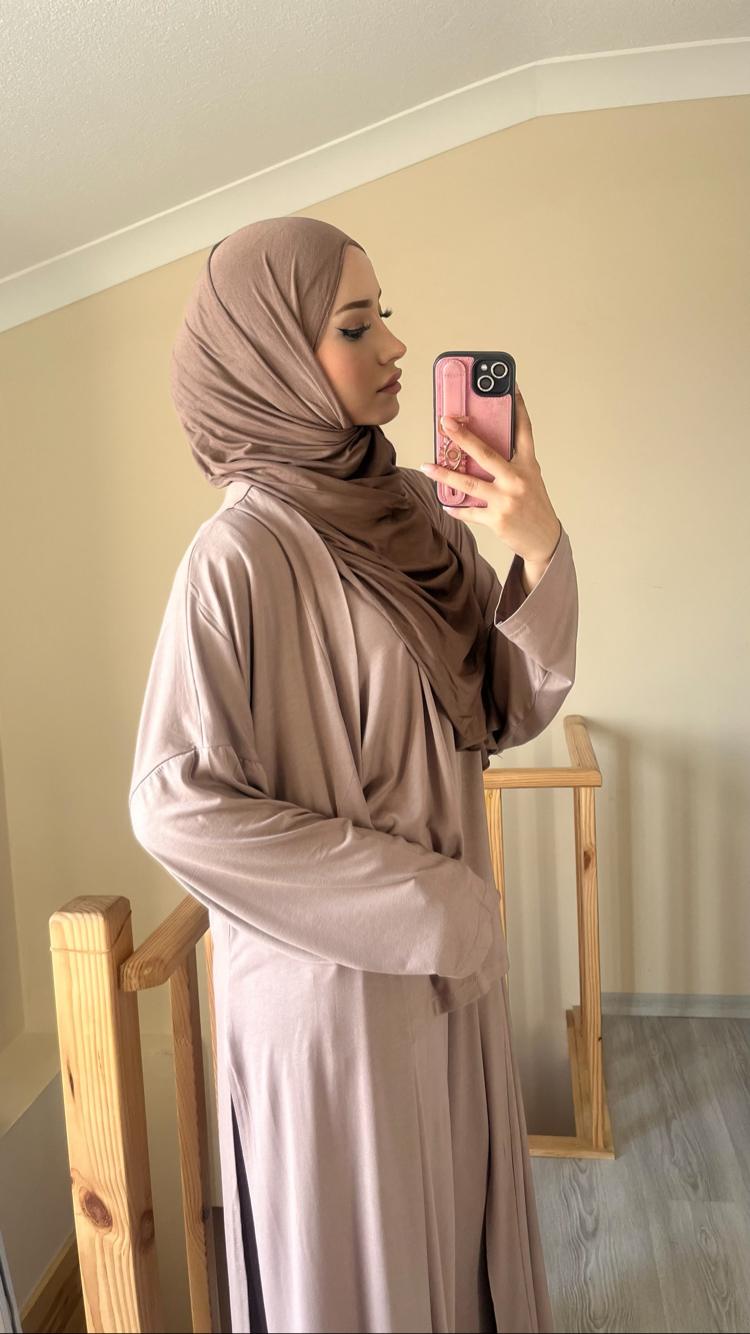 Üçlü Abaya Takım Vizon (Ön Sipariş)