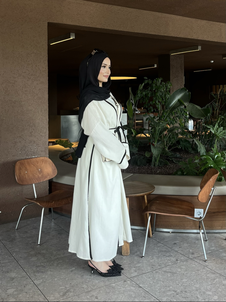 Kuşaklı Müslin Abaya (ön sipariş)