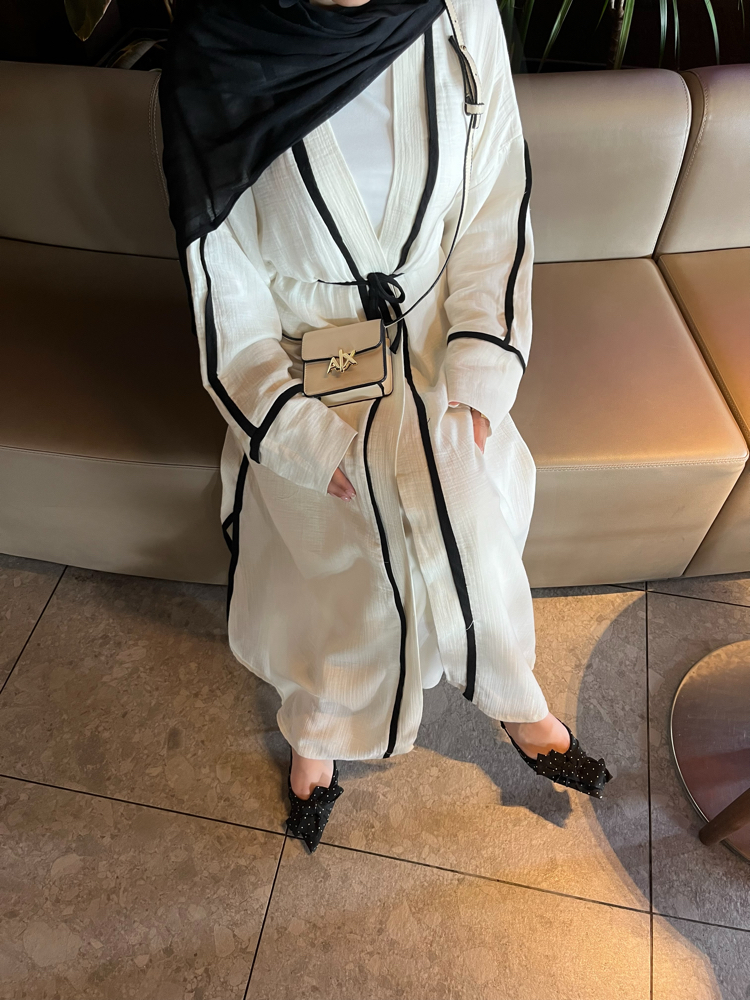 Kuşaklı Müslin Abaya (ön sipariş)