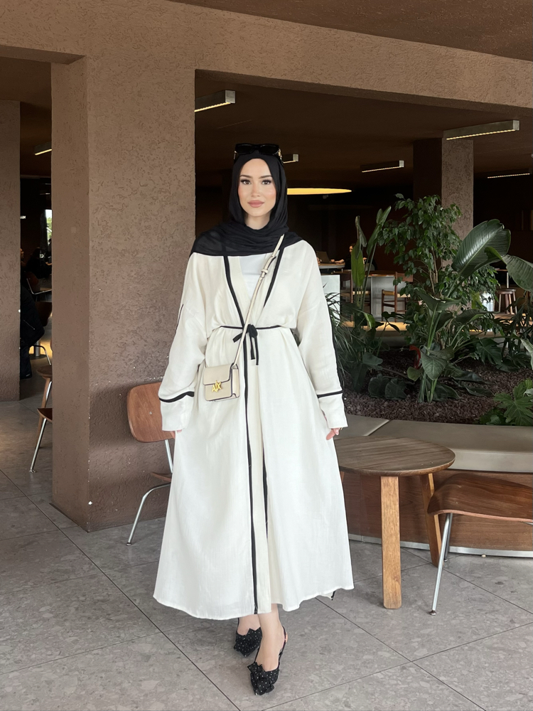 Kuşaklı Müslin Abaya (ön sipariş)