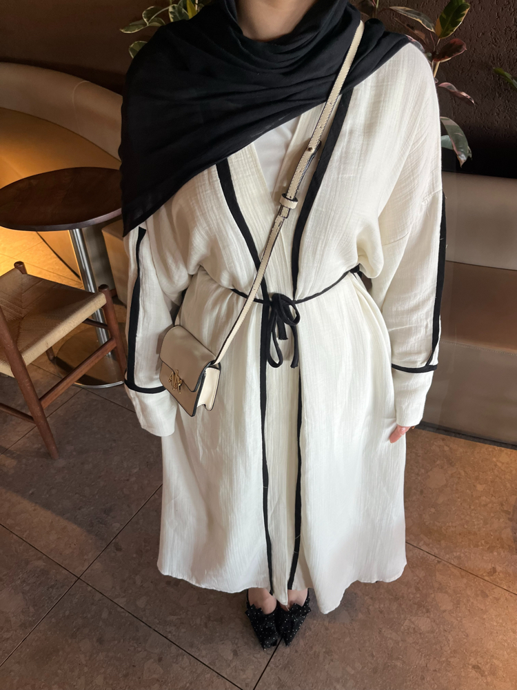 Kuşaklı Müslin Abaya (ön sipariş)