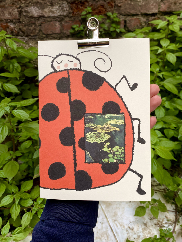 uğur böceği ve çiçekler defter