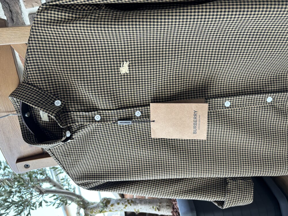 Burberry Pamuklu Erkek Gömleği Sütlü Kahve 