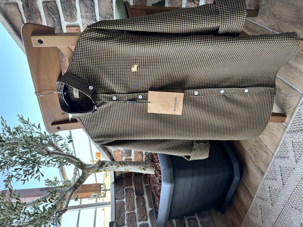 Burberry Pamuklu Erkek Gömleği Sütlü Kahve 