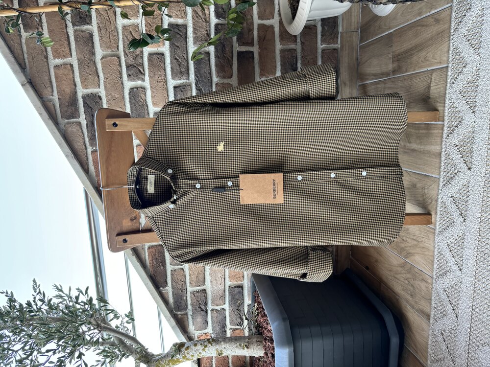 Burberry Pamuklu Erkek Gömleği Sütlü Kahve 