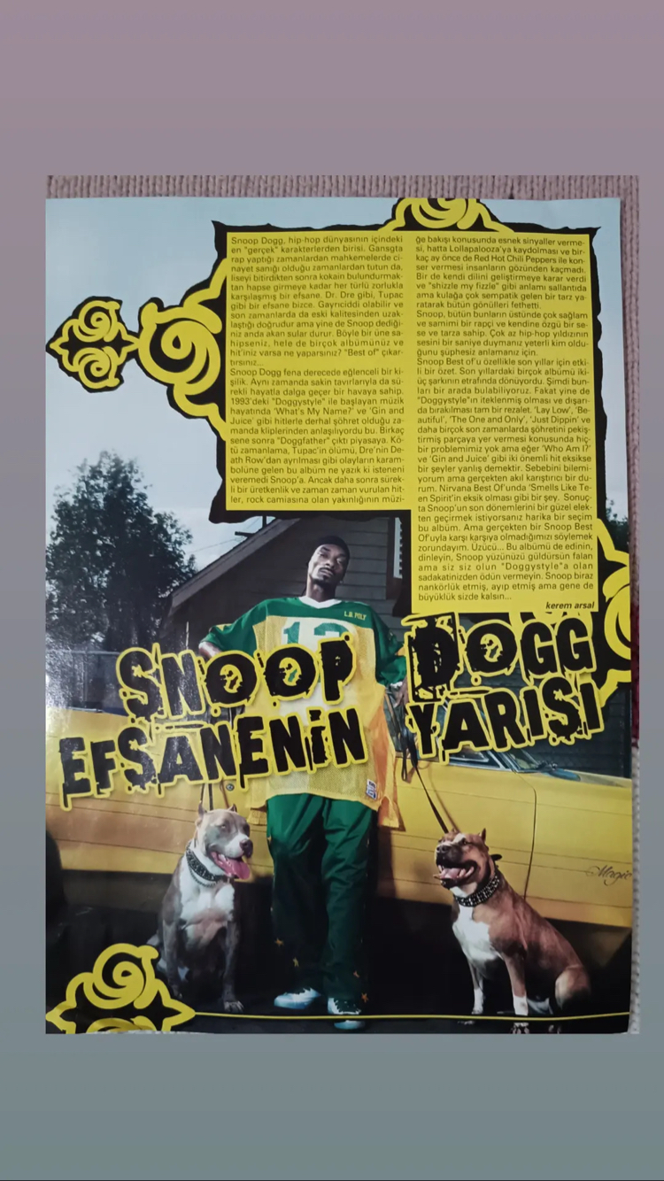Snoop Dogg röportaj, poster,haber sayfası (5 sayfa )