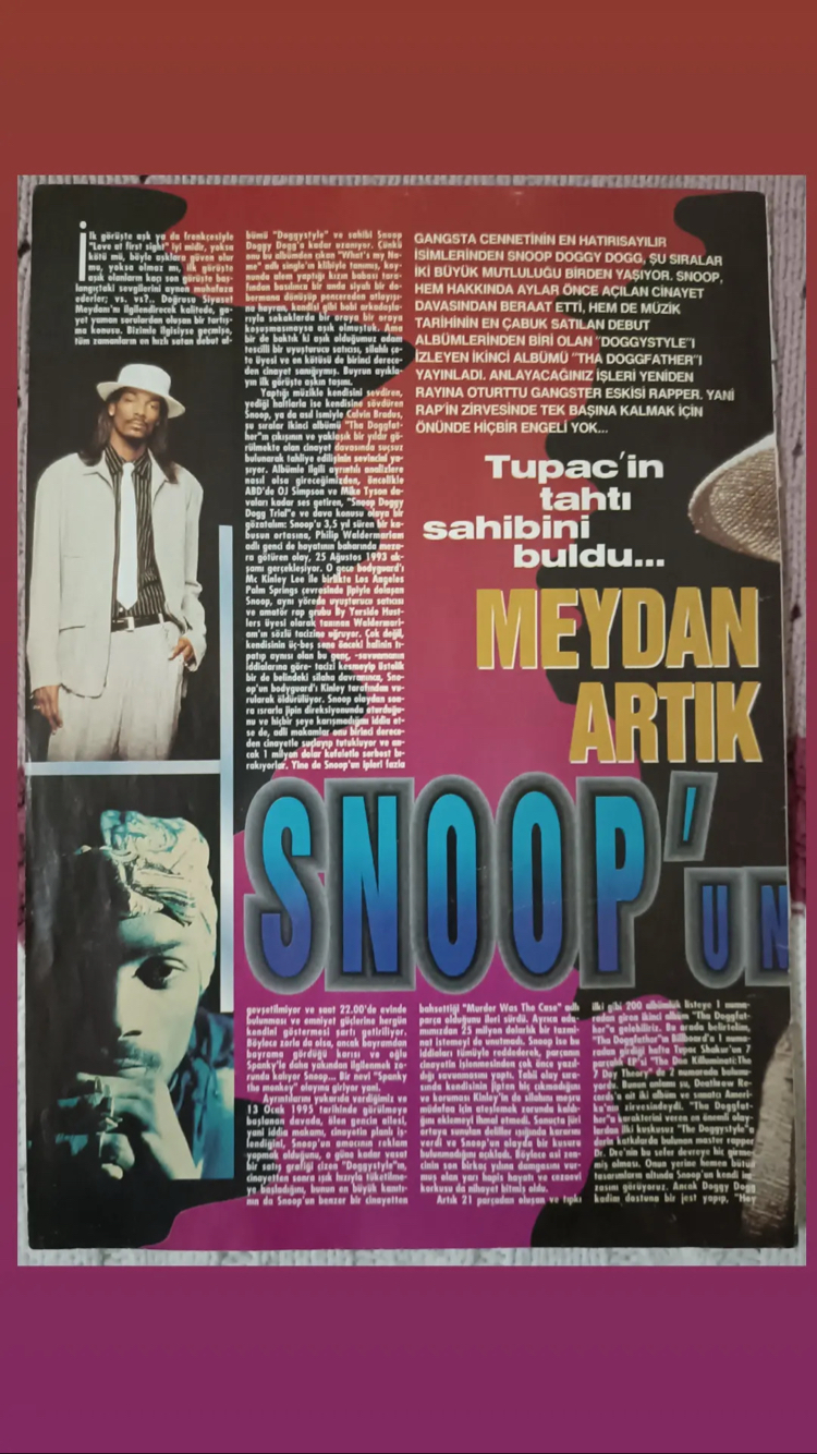 Snoop Dogg röportaj, poster,haber sayfası (5 sayfa )
