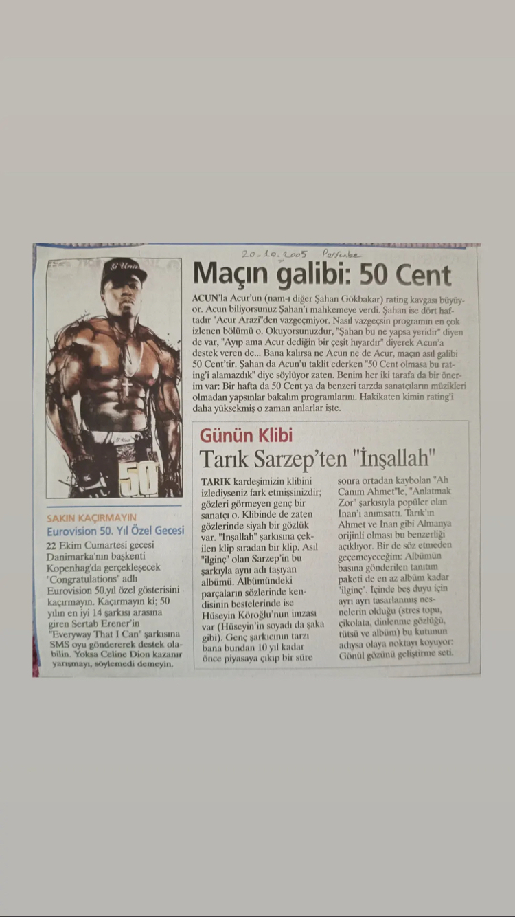 50 Cent gazete haber ( 9 sayfa )