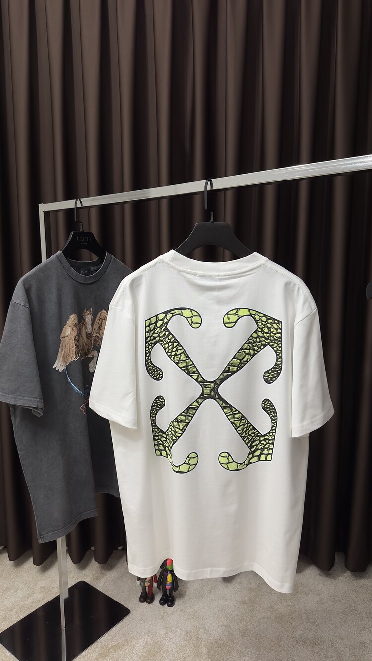 Off White Arka Baskılı Beyaz Tshirt