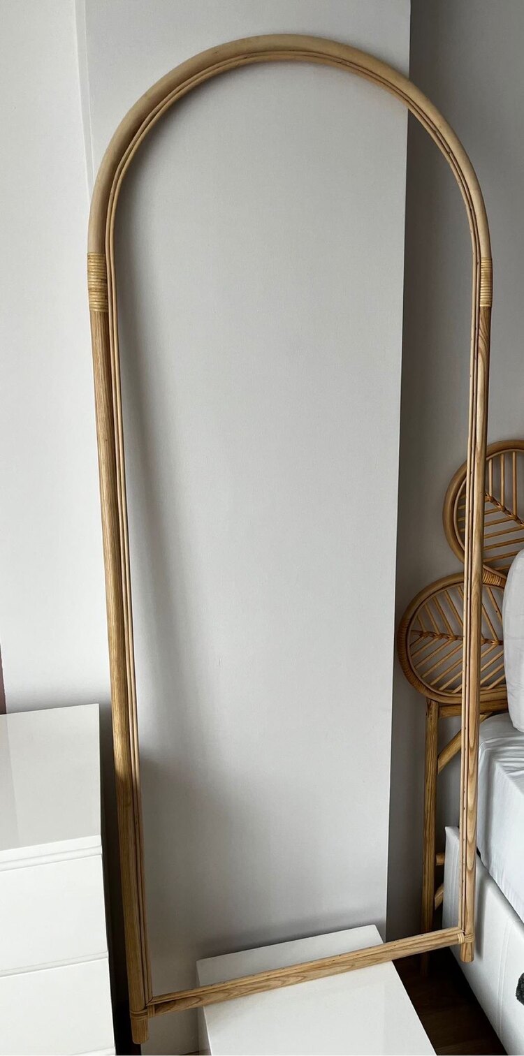 70x170cm Boy Ayna Çerçevesi Naturel Renk