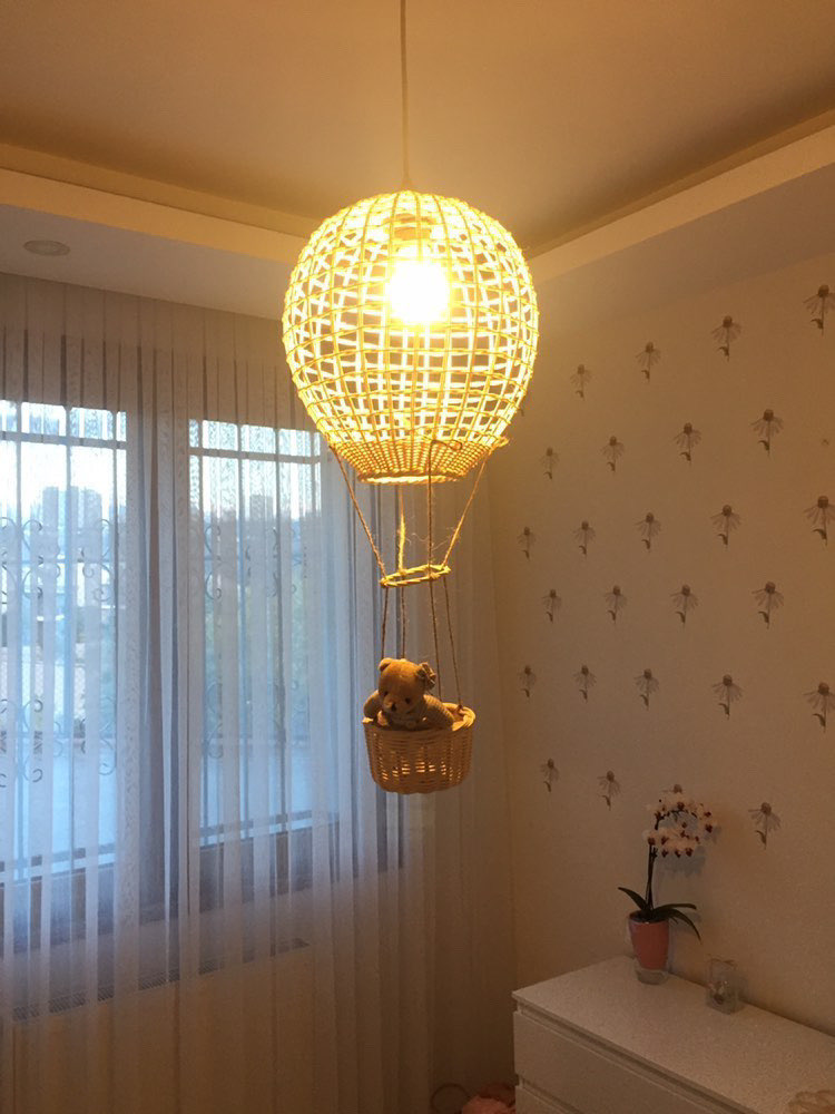 Rattan Uçan Balon Avize Model M2