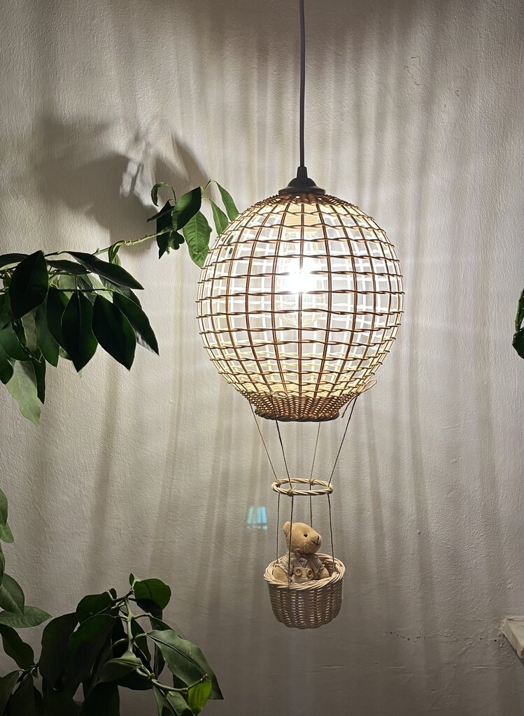 Rattan Uçan Balon Avize Model M2