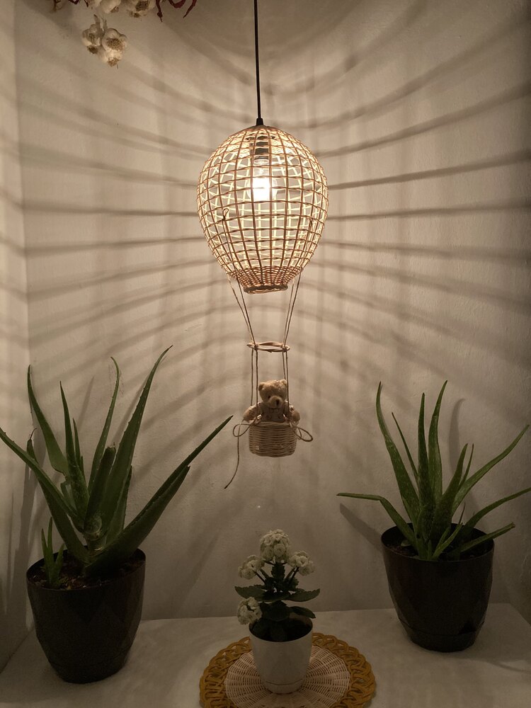 Rattan Uçan Balon Avize Model M2