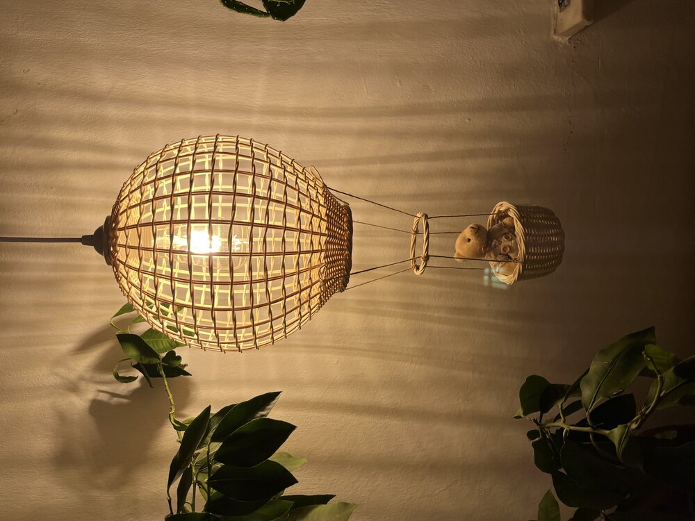 Rattan Uçan Balon Avize Model M2