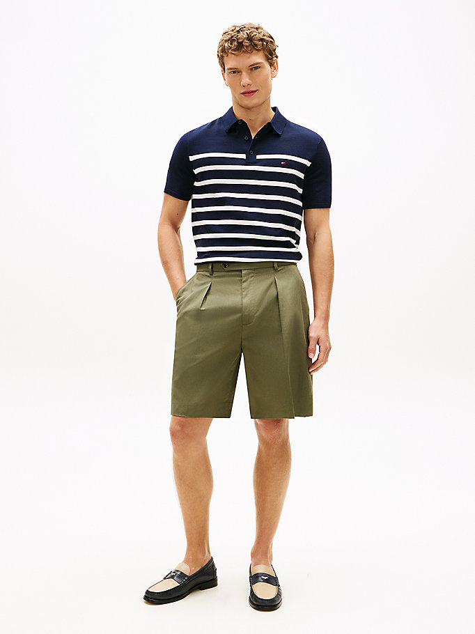 Lacivert Merserize Örme Triko Polo Yaka T-Shirt