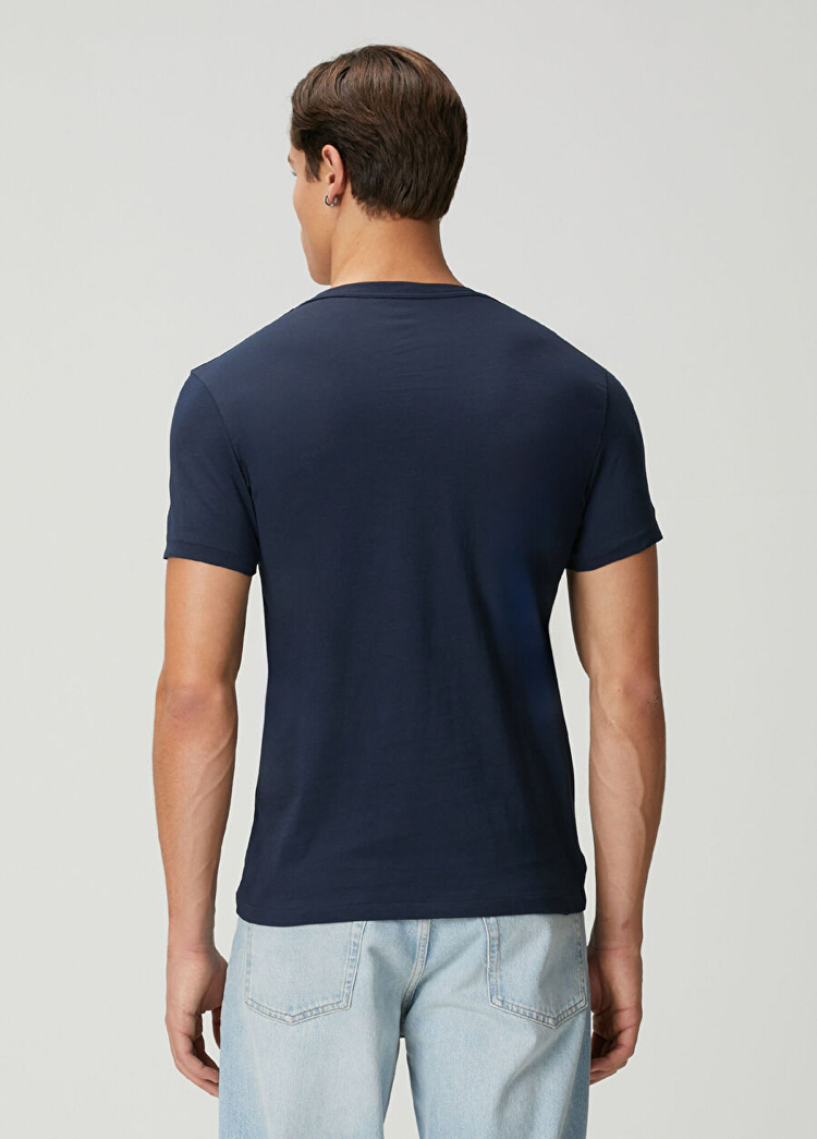 Lacivert %100 Cotton T-Shirt