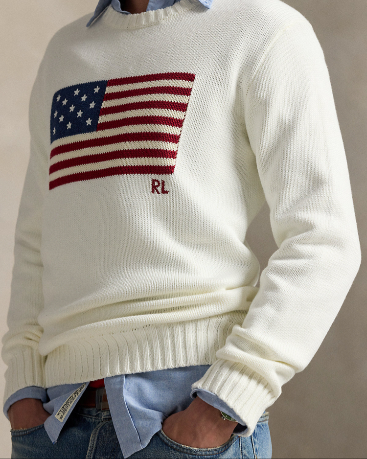 The İconic Flag Jumper %100 Cotton Knitwear 