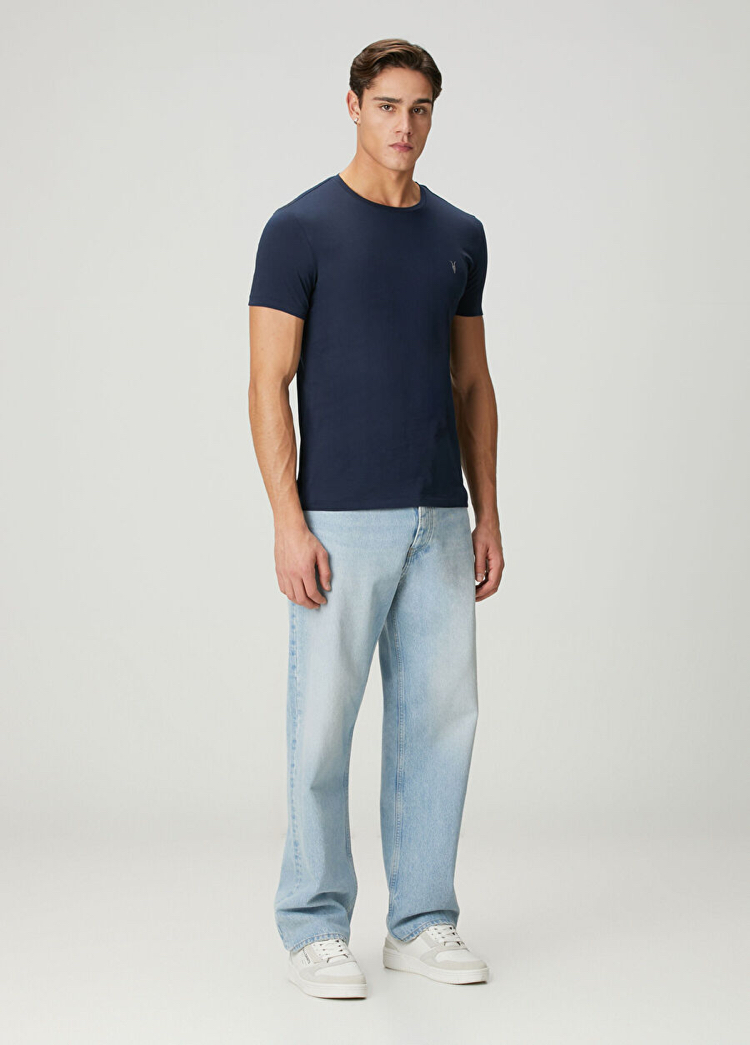 Lacivert %100 Cotton T-Shirt