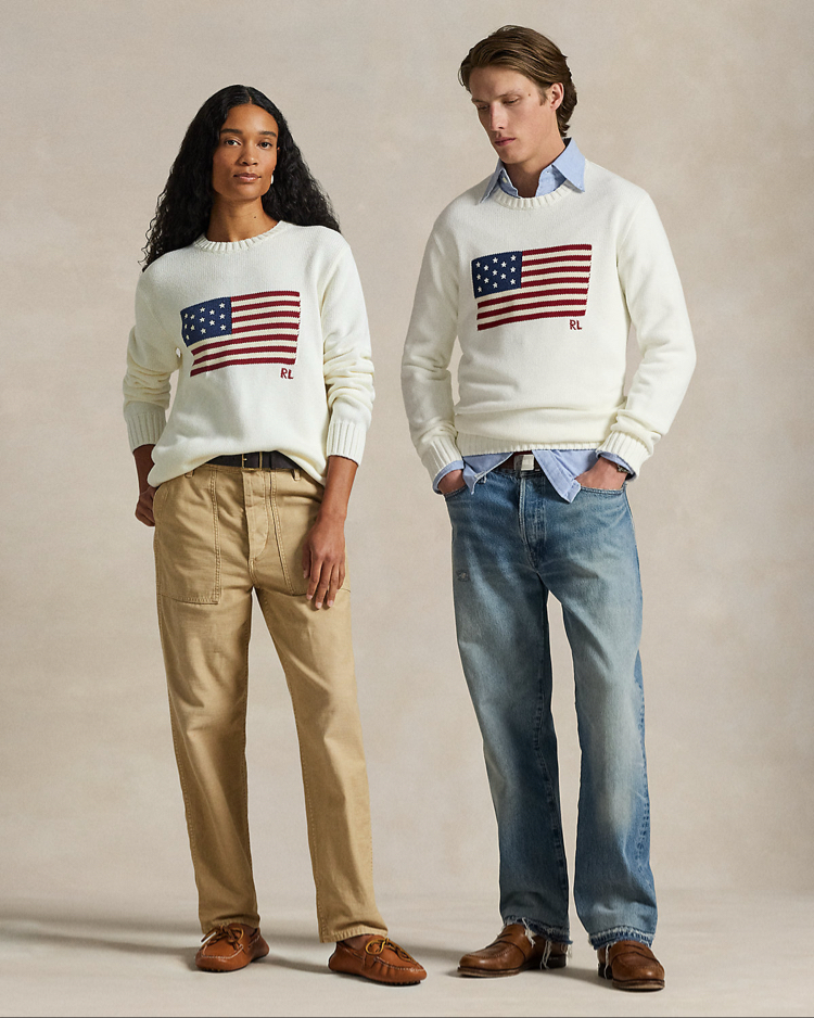 The İconic Flag Jumper %100 Cotton Knitwear 