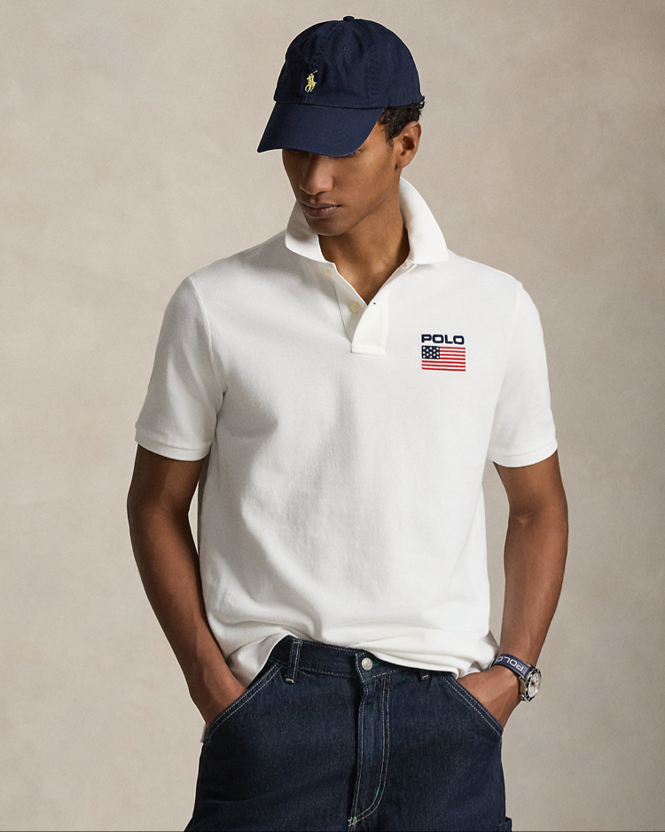 Beyaz Flag Mesh Polo Yaka T-Shirt