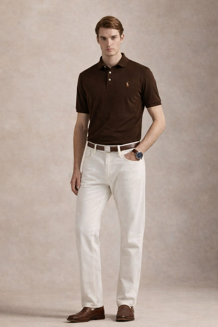 Kahverengi Polo Yaka T-Shirt