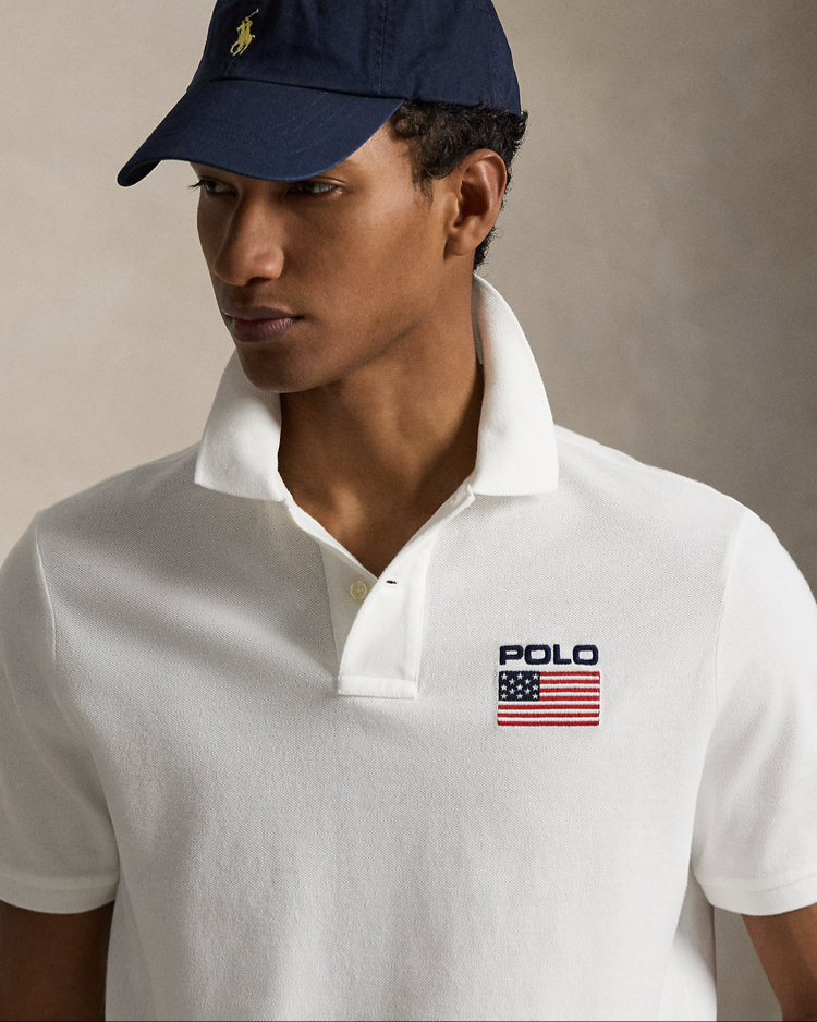 Beyaz Flag Mesh Polo Yaka T-Shirt