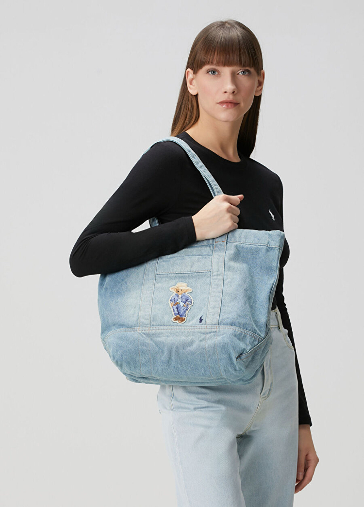 Orijinal Mavi Kadın Denim Alışveriş Çantası