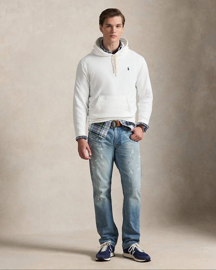 Beyaz Pique Fabric Hoodie